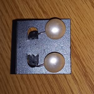 Sterling Clip-On Pearl Flat Earrings